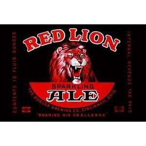   Paper poster printed on 12 x 18 stock. Red Lion Ale