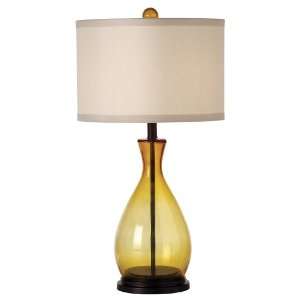  Contemporary Amber Glass Table Lamp