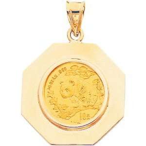    14K Yellow Gold 1/10oz Chinese Panda Coin & Bezel A Jewelry