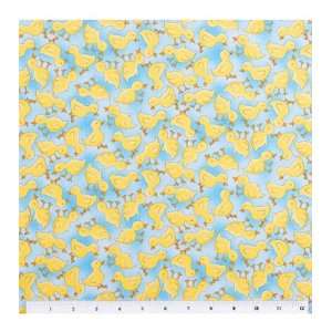   Cotton Fabric  Wiggle Waggle Waddle Ducks on Blue: Home & Kitchen