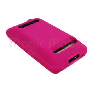 NEW Pink Silicone Rubber Skin Case Cover For HTC EVO 4G Extended 