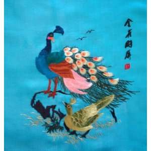  Chinese Silk Embroidery Wall Decor Peacock Everything 