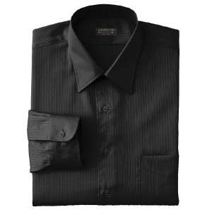 Arrow Mens Satin Twill Black Tonal Stripe Shirt~$38~NWT  