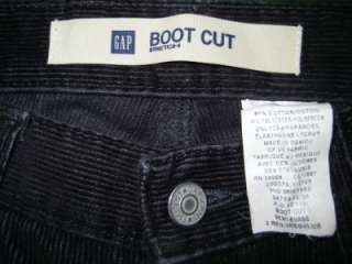 GAP Black Stretch Corduroy Boot Cut Jeans Pants 2  