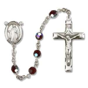  St. Justin Garnet Rosary Jewelry