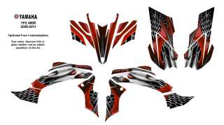 YAMAHA YFZ450 R/X 2009 11 Graphic Decals Kit 4444Red  