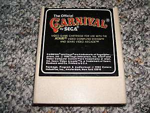 THE OFFICIAL CARNIVAL BY SEGA FOR ATARI 2600 GREAT GAME 722242516629 