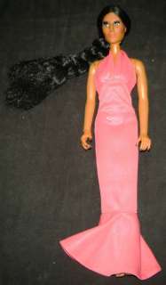   VINTAGE DOLL Wearing Original Pink Halter Gown Dress   Mego Corp 1975
