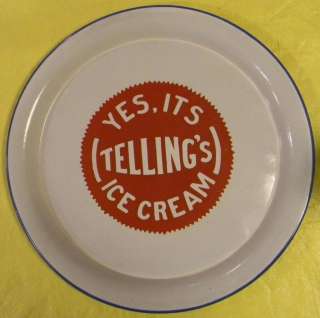 Akron Ohio Yes, Its Telling Ice Cream Porcelain Serving Tray MINTY 