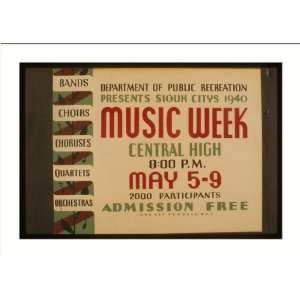   presents Sioux Citys [sic] 1940 music week Bands choi