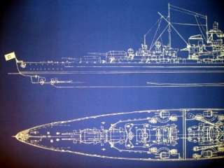   Battleship TIRPITZ 1939 blue Blueprint Plan Drawing 24x34  