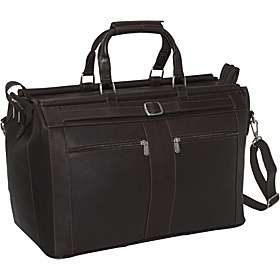 Top Grain Leather Luggage Carpet Bag With Pockets  