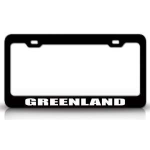 GREENLAND Country Steel Auto License Plate Frame Tag Holder, Black 
