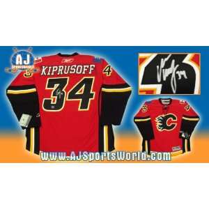 com MIIKKA KIPRUSOFF Calgary Flames SIGNED NHL Premier Hockey Jersey 