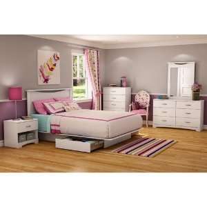   Bedroom Set with Storage in Pure White 