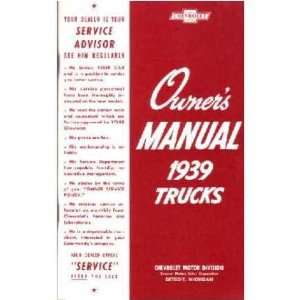    1939 CHEVROLET TRUCK Full Line Owners Manual User Guide Automotive