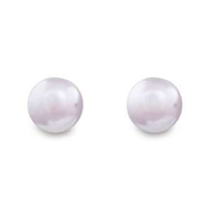   Color 8mm Pearl Stud Earrings   Light Purple Pierced Post Jewelry