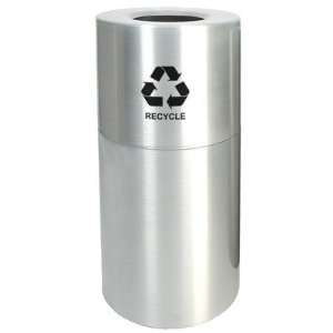   Recycling Receptacle with Rigid Plastic Liner, Legend Recycle, Round