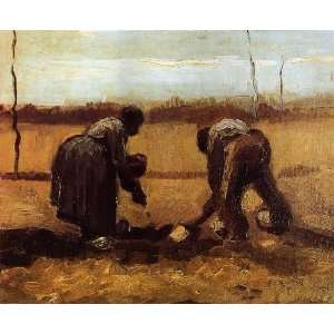   name Peasant Man and Woman Planting Potatoes, By Gogh Vincent van