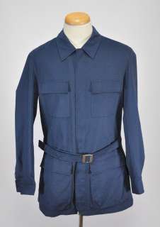 Authentic $750 Malo Full Zip Cotton Belted Coat Jacket US XL EU 54 