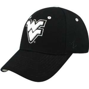  Zephyr West Virginia Mountaineers Black Silver Lining Fitted Hat 