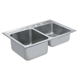  Camelot 33 x 22 Unequal Double Bowl Drop In Sink