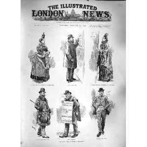  1889 LONDON COUNTY COUNCIL ELECTIONS VOTERS OLD PRINT 