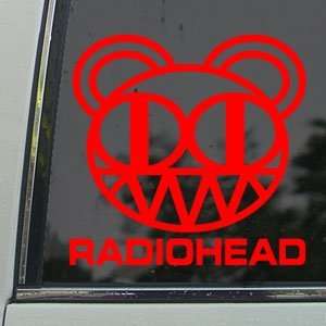  RADIOHEAD Red Decal SCARY BEAR KID A ALBUM Car Red Sticker 