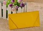   Color Envelope Purse Long Clutch PU Leather Hand Bag Wallet Yellow
