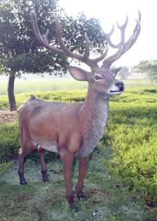 Red Stag Deer Reindeer Standing Life Size Statue Yard Decor Prop 