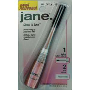 Jane Gloss N Line #01 Lip Gloss With Liner 2 in 1 Lovely Lips (QTY 2 