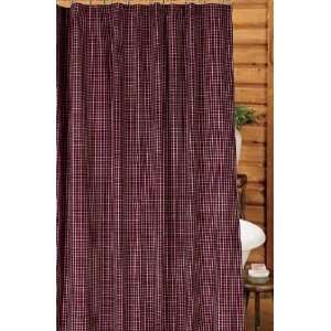  Shower Curtain   Williamsburg Check Burgundy   Primitive Country 