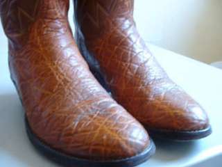 Mens Cowboy Boots  Adams   Cognac Genuine Elephant   10 D  