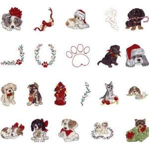  OESD Bernina Artista Embroidery Card CHRISTMAS PUPPIES 