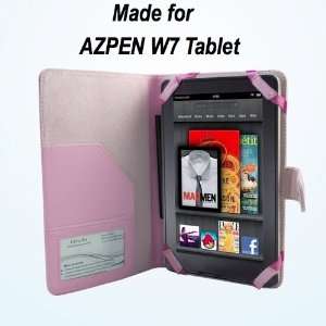  AZPEN W7 7 Inch Android Tablet Leather Case   Pink 