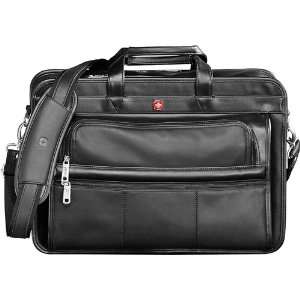    Wenger® Leather Double Compartment Attache