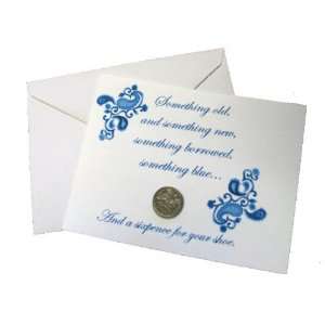 Brides Lucky Sixpence and Poem Card   Traditional 
