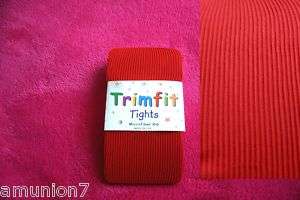 TRIMFIT Girls Tights Red New Age size S 4 6 made in USA  