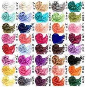 30Colors Pashmina Cashmere Silk Solid Shawl Wrap Womens Girls Ladies 