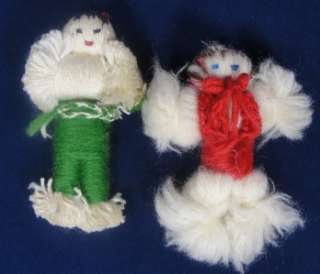   Handmade Christmas Angel Dolls Wool Embrodiery Native American Look
