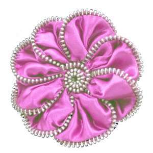  Pink Flower Zipper Hair Clip: Home & Kitchen