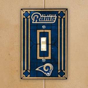 St. Louis Rams Navy Blue Art Glass Switch Plate Cover:  