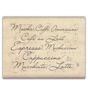  Coffee Menu Wood Mounted Rubber Stamp