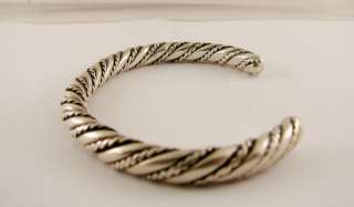 Sterling Silver Heavy Cuff Bracelet Twisted Braid  