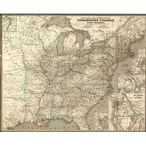  1855 map of Transportation, United States