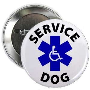  SERVICE DOG Wheelchair Symbol Blue ADA 2.25 inch Pinback 
