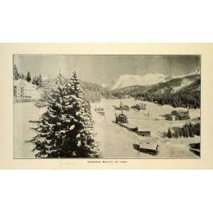 1909 Print Christmas Time in Switzerland Arosa Plessur Graubunden 