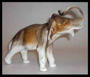 Vintage Royal Dux Elephant Ceramic Figurine  