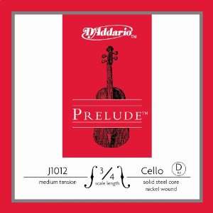  10 Prelude Cello D Single Strings 3/4 Med Tension Musical 