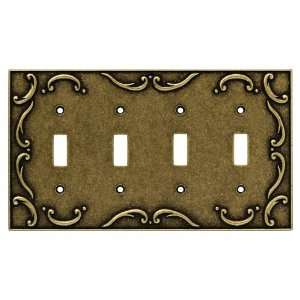  Liberty Hardware 126383 French Lace Quad Switch Wall Plate 